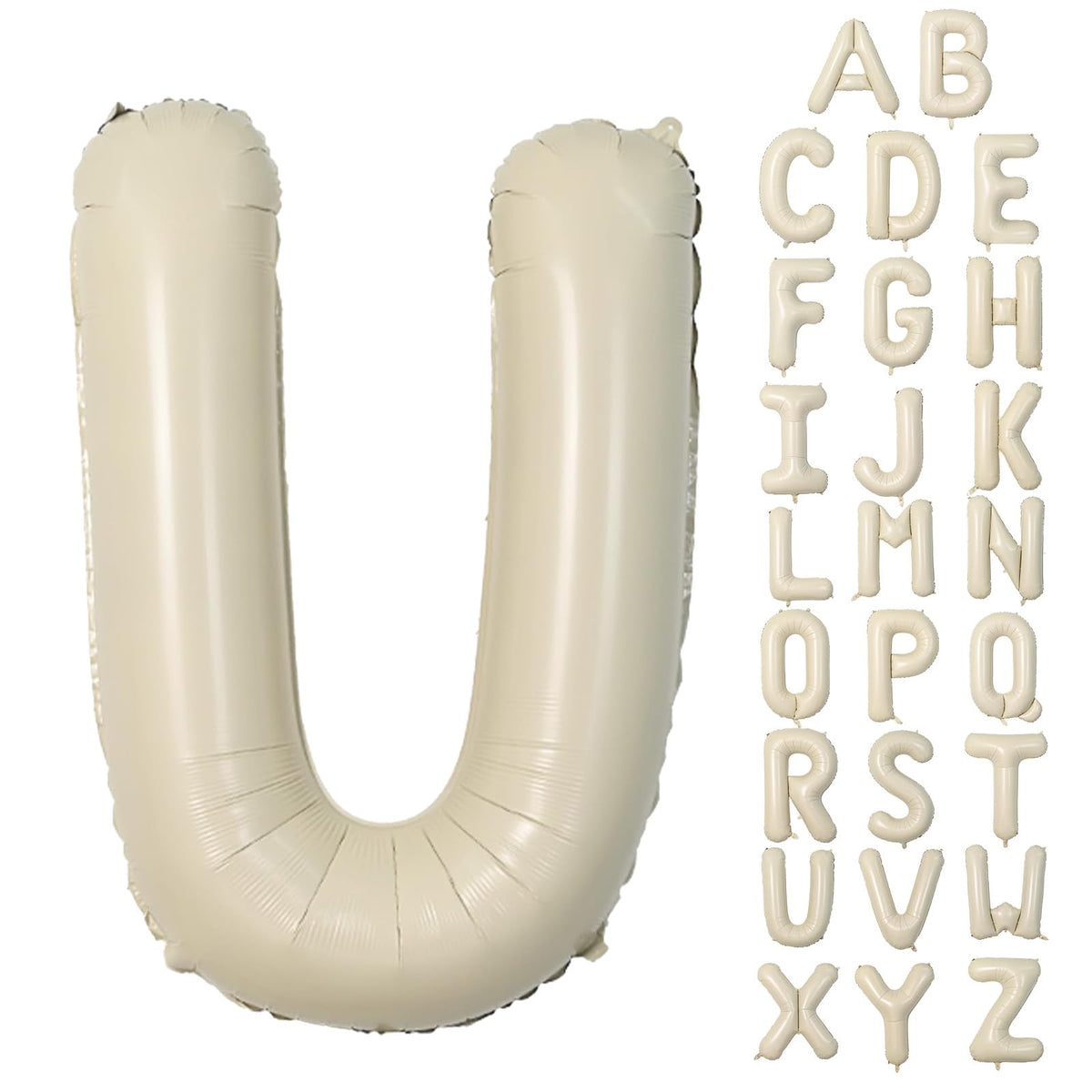 Dagelar Cream U Balloon 40-Inch beige, front view for chic party decor