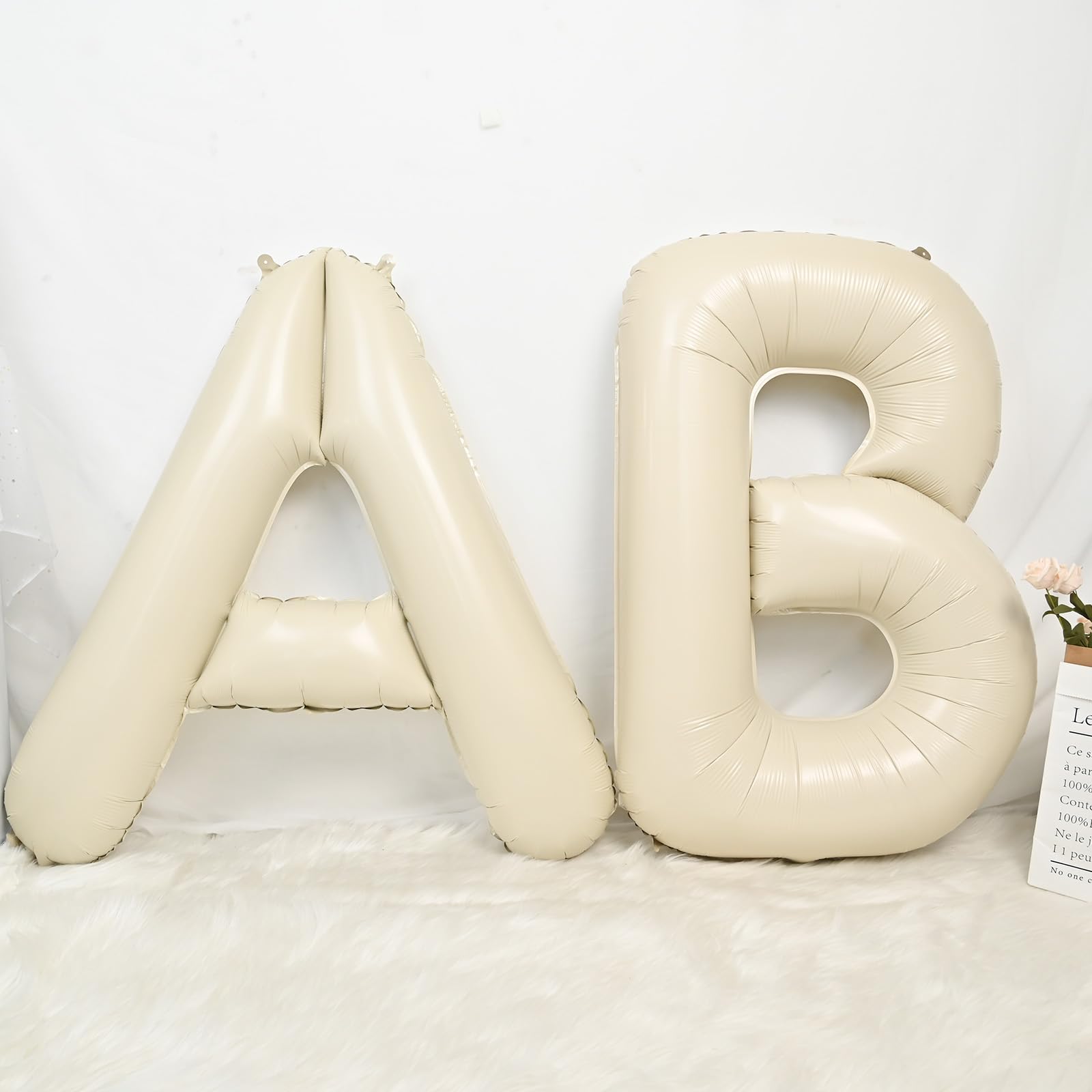 Dagelar Cream U Balloon 40-Inch beige self-sealing valve for mess-free setup