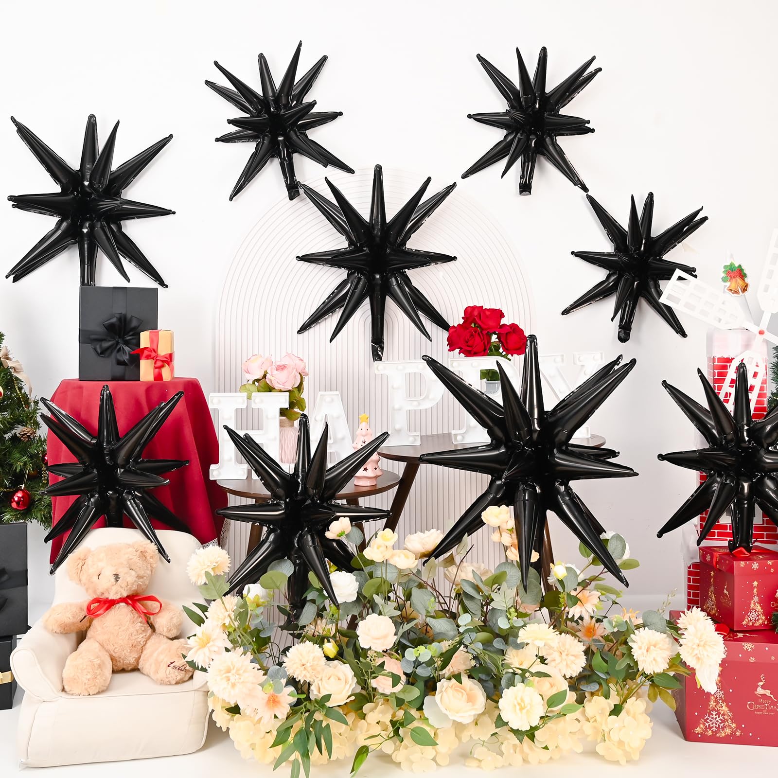 Dagelar explosion star balloons 22in with glossy finish catching light