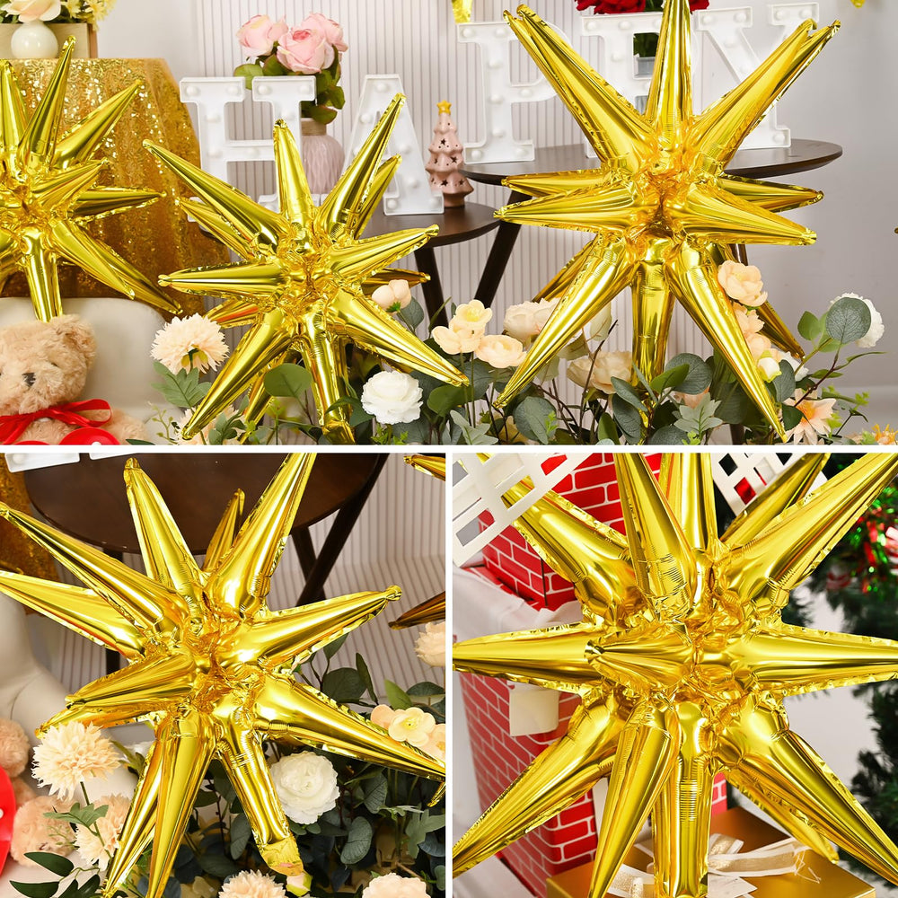 Dagelar explosion-star balloons shown with easy inflation