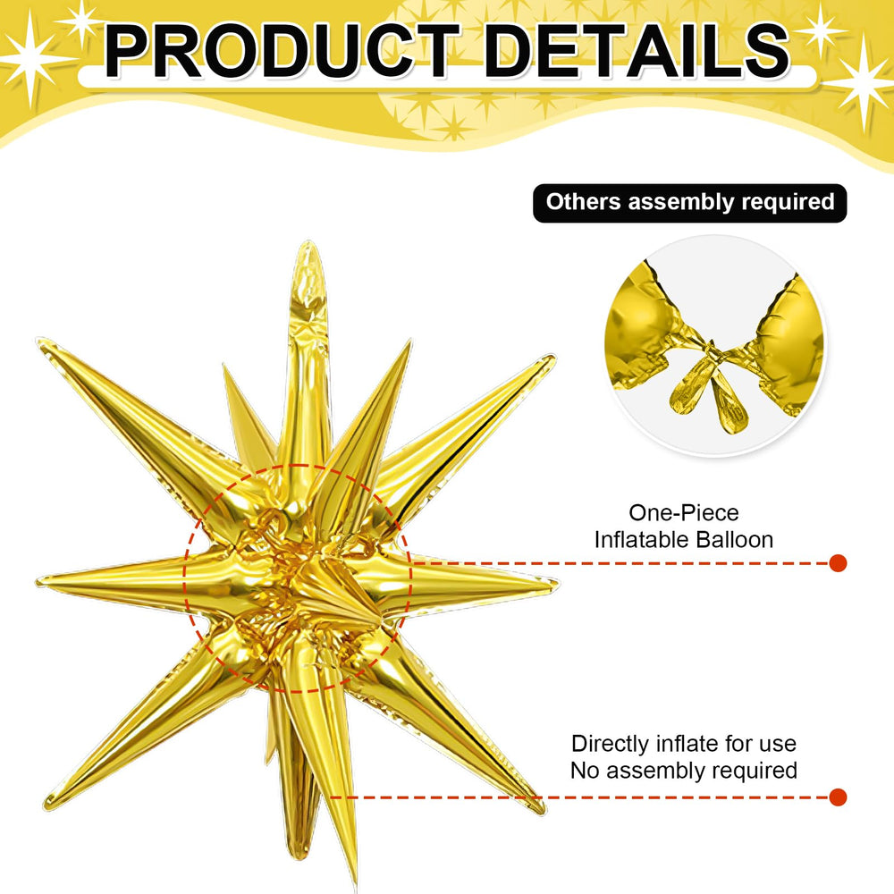 Dagelar 22-inch gold star balloons add elegance to venue