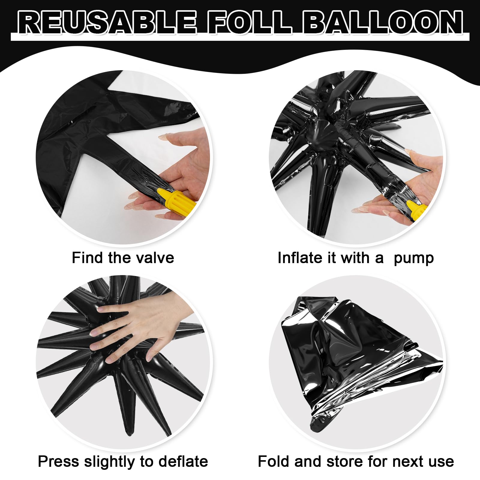 Dagelar party decoration ideas with black star balloons