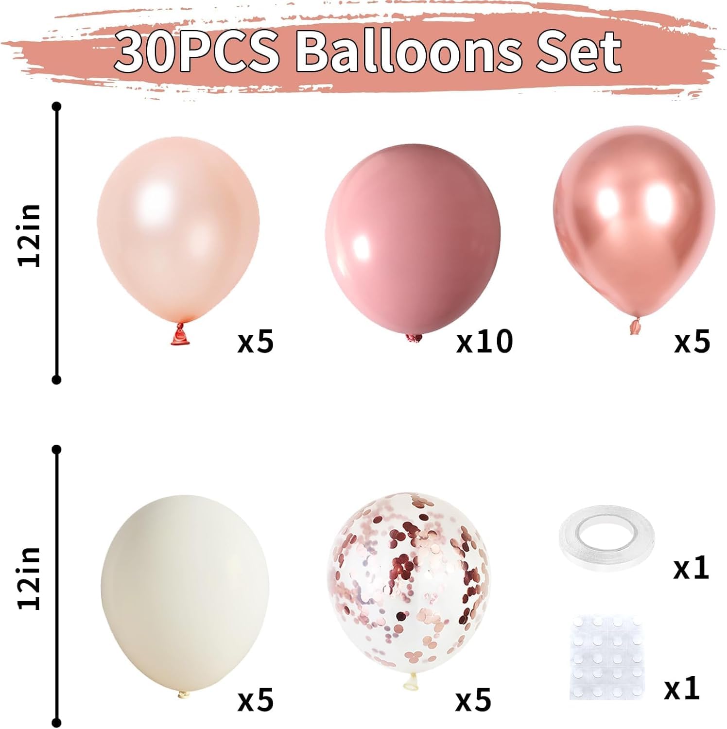 Dagelar rosegold metallic balloons add glam to celebrations.