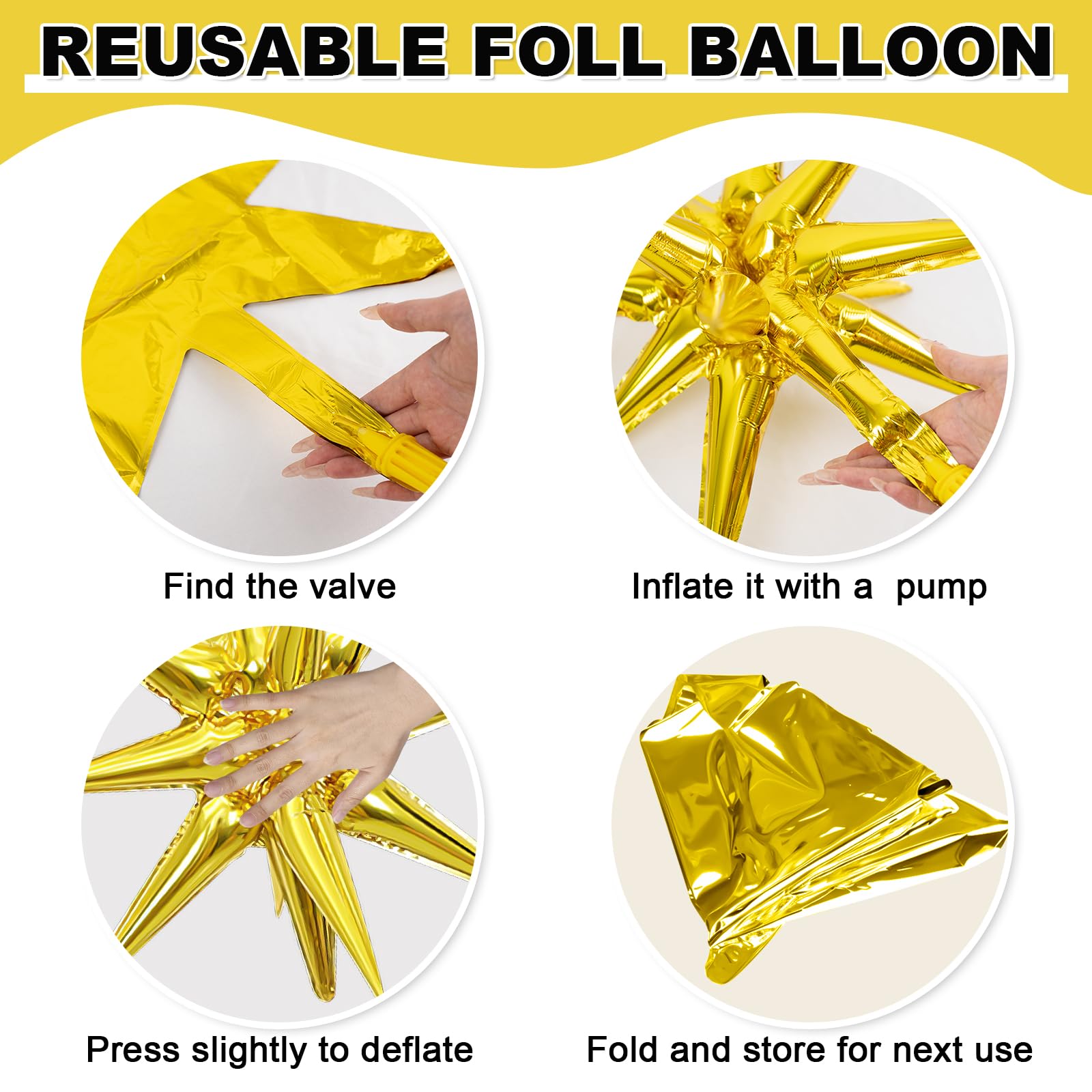 Dagelar wedding decor gold star balloons for chic accents