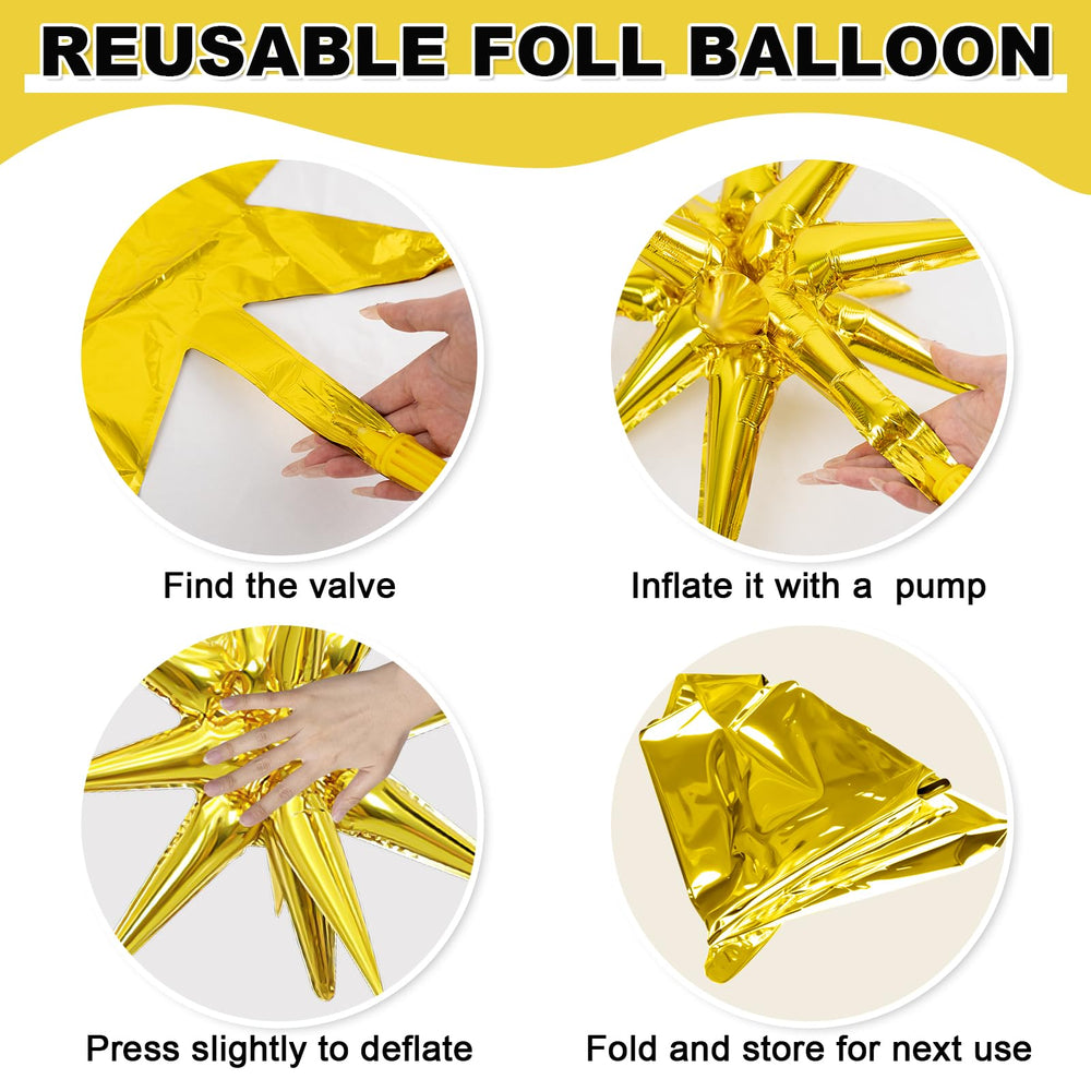 Dagelar wedding decor gold star balloons for chic accents