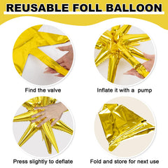 Dagelar wedding decor gold star balloons for chic accents