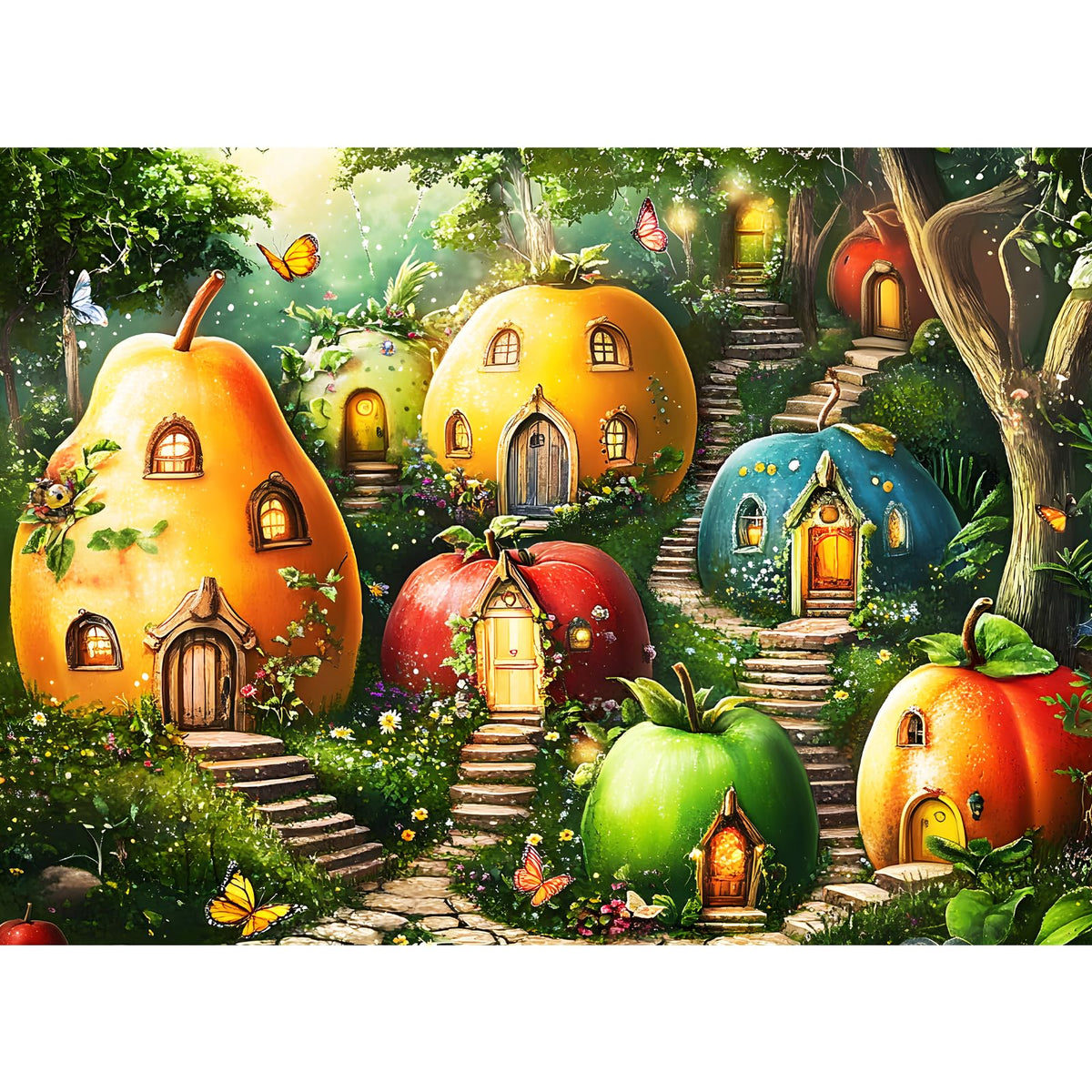 DAGIRT fruit house puzzle—colorful garden scene for family game night