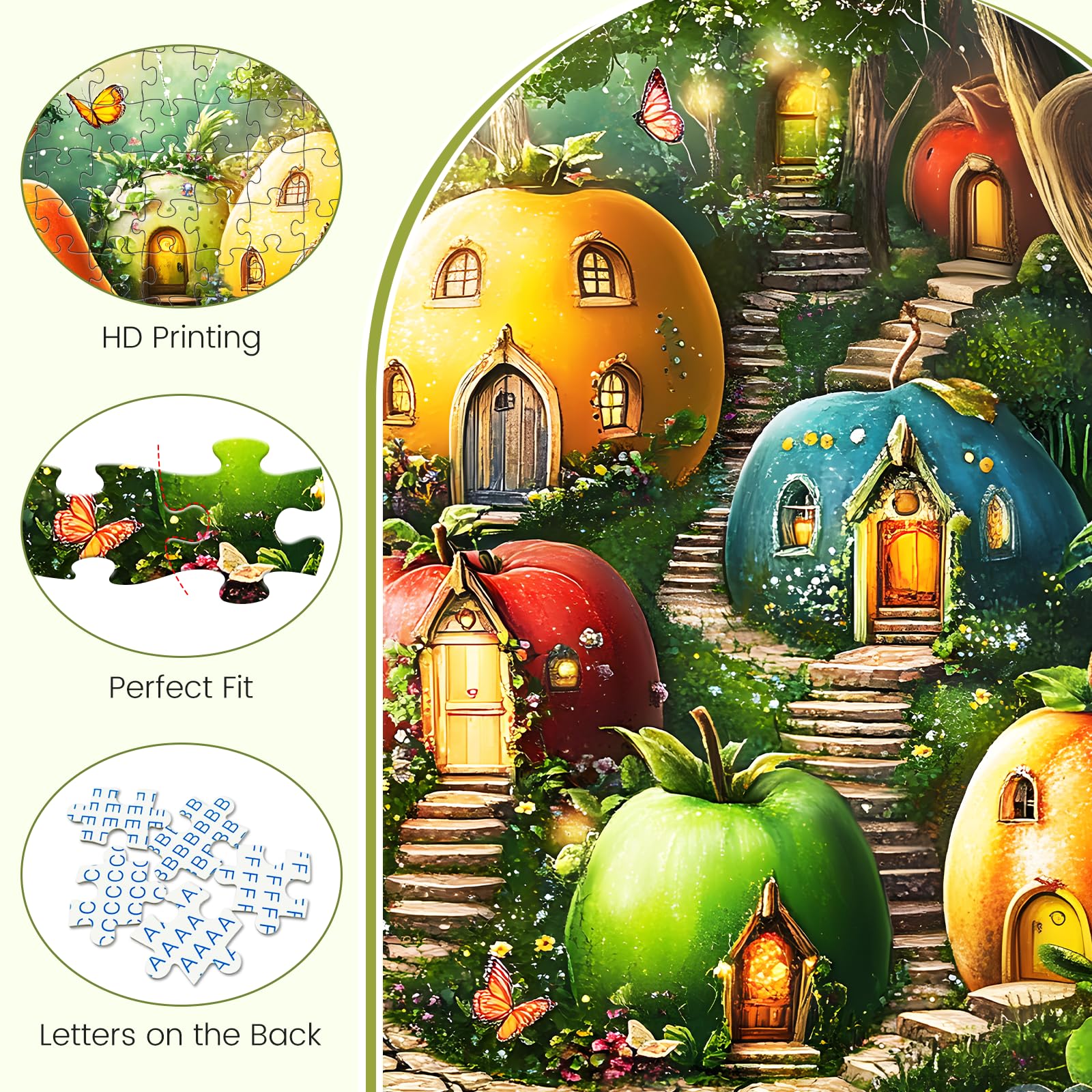 DAGIRT garden fantasy artwork on puzzle pieces ready to assemble