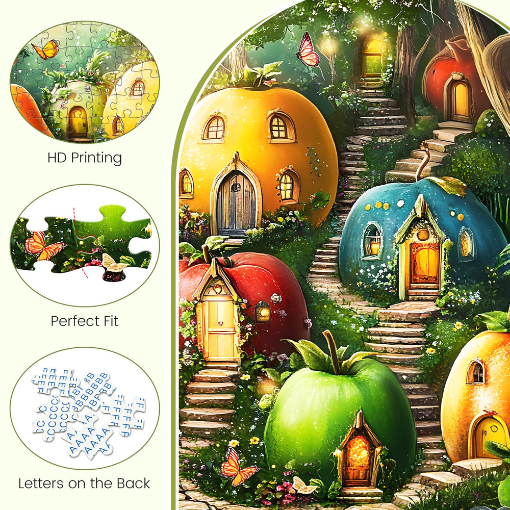 DAGIRT garden fantasy artwork on puzzle pieces ready to assemble