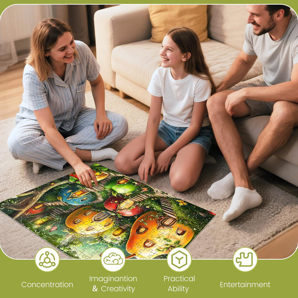 DAGIRT 300-piece jigsaw—quadrant letters visible on pieces for easier start
