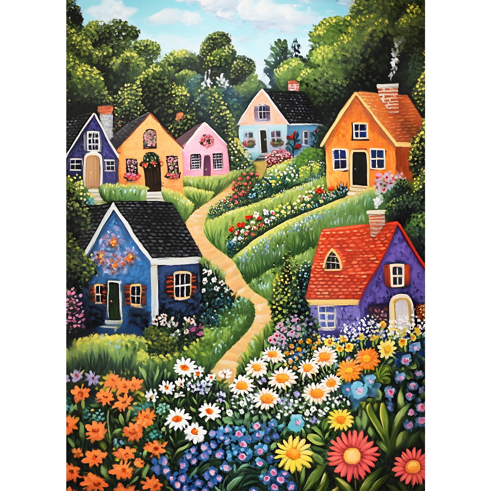 DAGIRT 300-piece idyllic village puzzle for family bonding