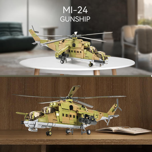 DAHONPA MI-24S rotor area with 360-degree rotation for dynamic building play.