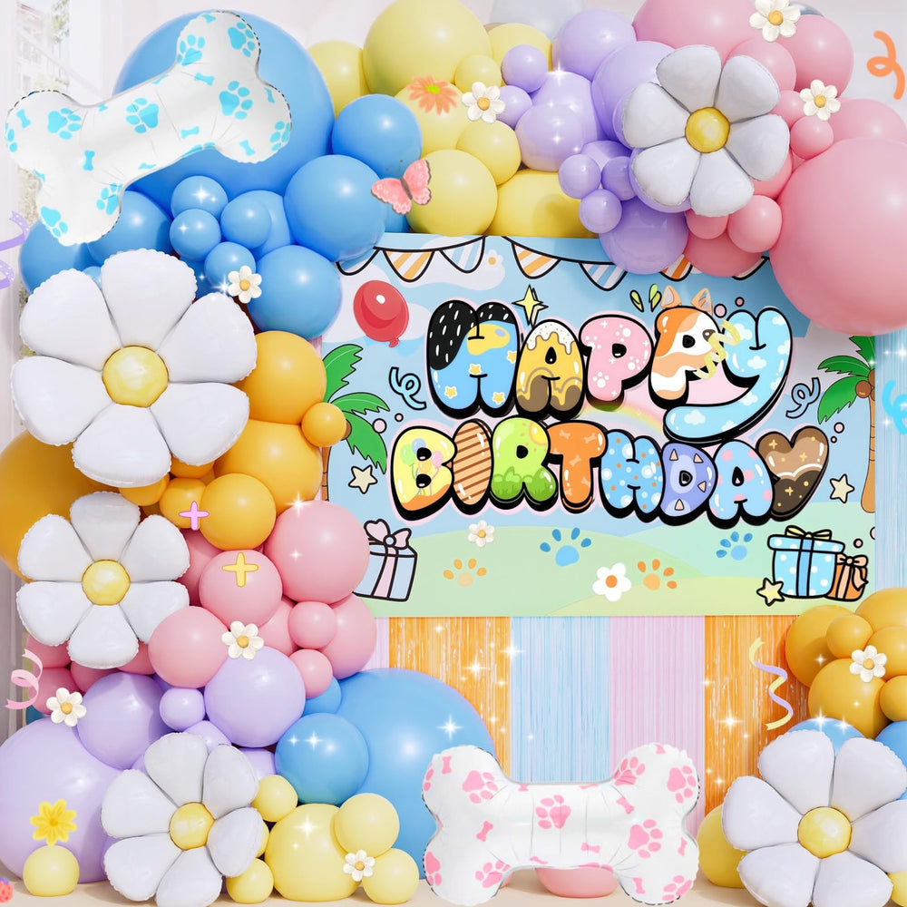 Daidle blue dog arch kit backdrop for cohesive, photo-ready party styling
