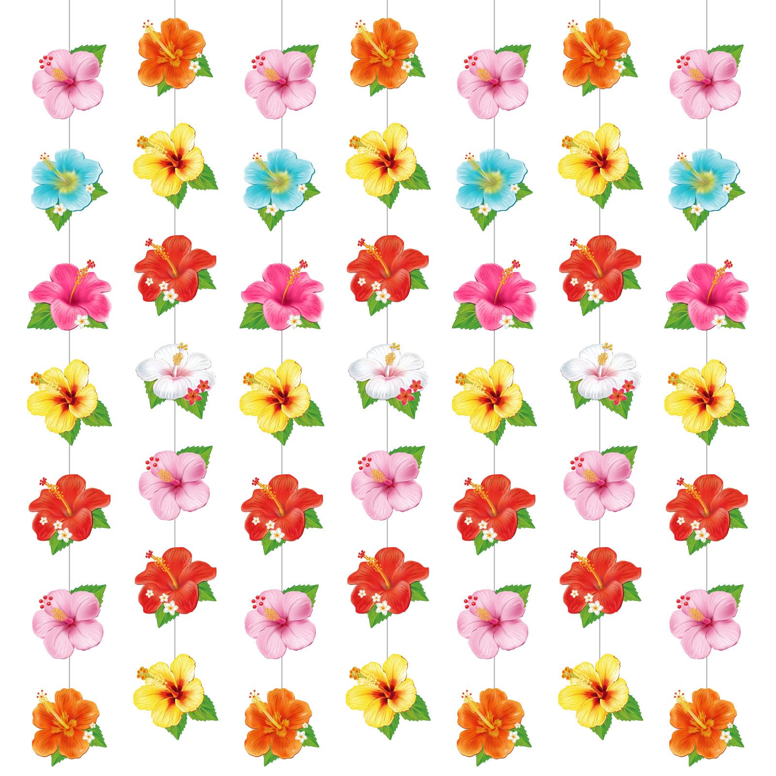 Daifunli hibiscus garland banner for walls and ceilings, tropical ambiance.