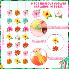 Daifunli hibiscus banner garland 115 cm length for luau photo backdrop.