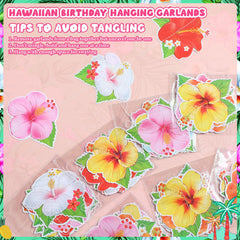 Daifunli multicolor hibiscus streamers brighten beach and pool parties.
