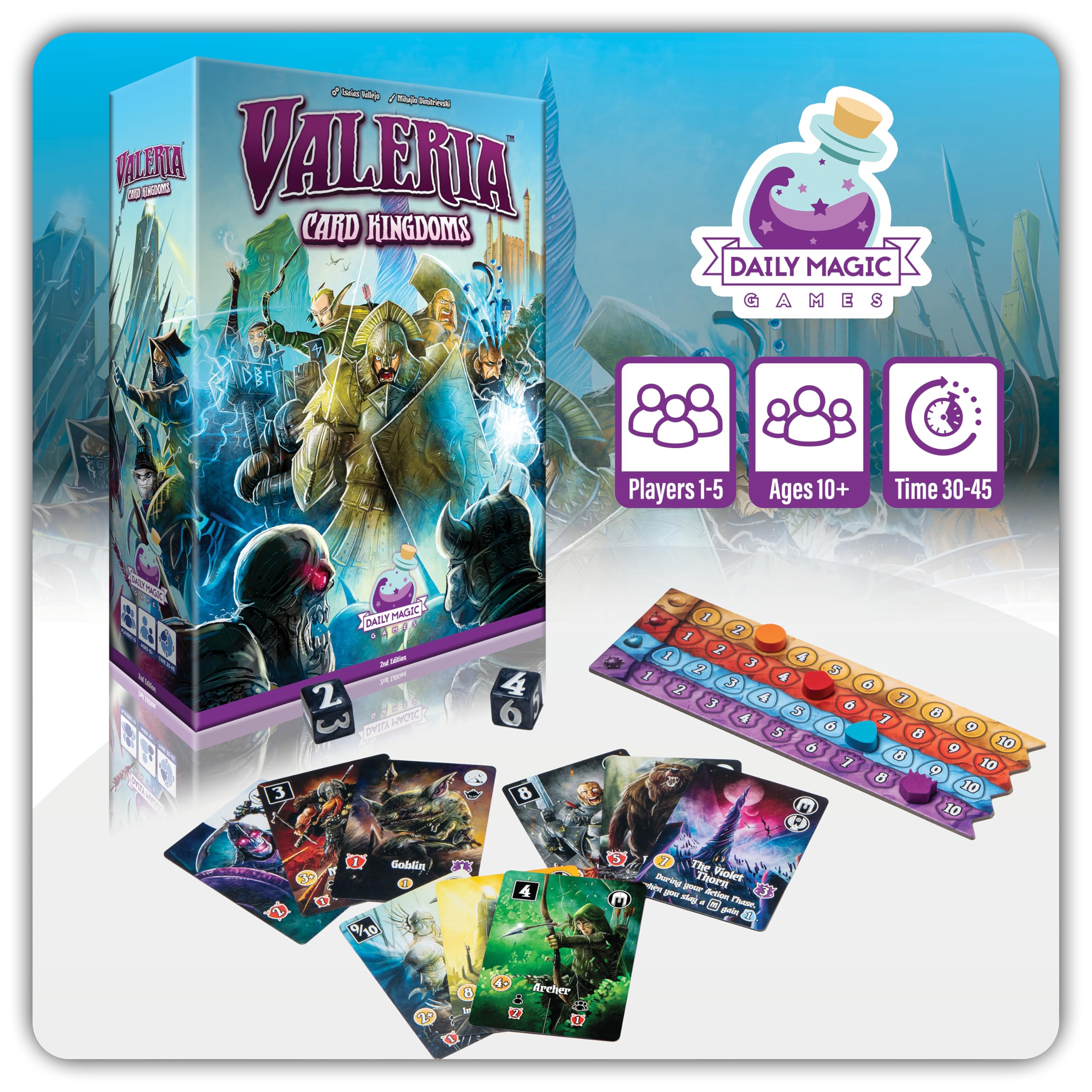 Daily Magic Games Valeria Card Kingdoms box artwork invites strategic exploration