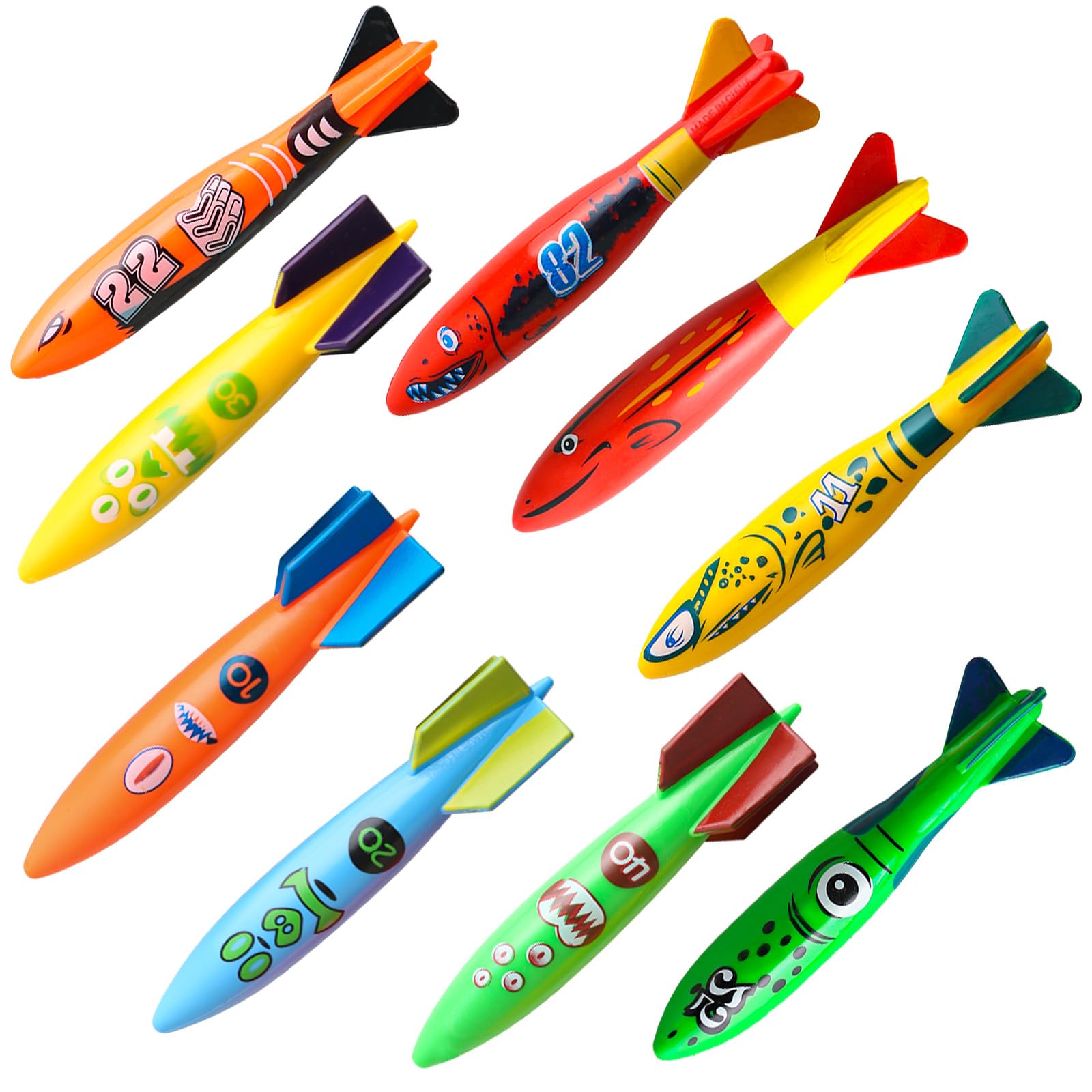Daisiki dive rings and shark torpedo set promoting underwater play and retrieval practice.