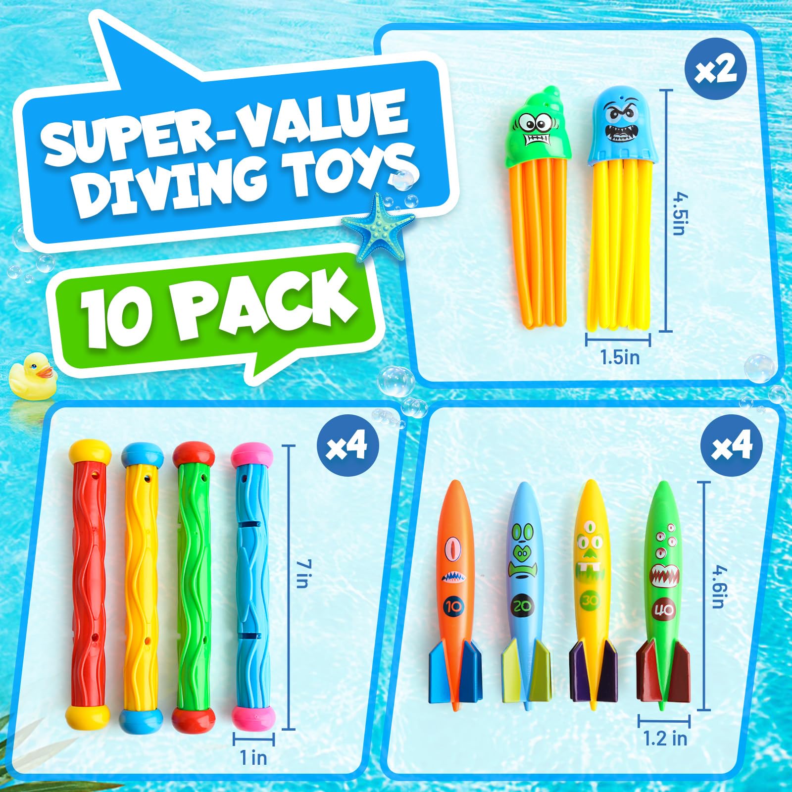 Daisiki diving sticks aid kids in practicing dives during pool time.