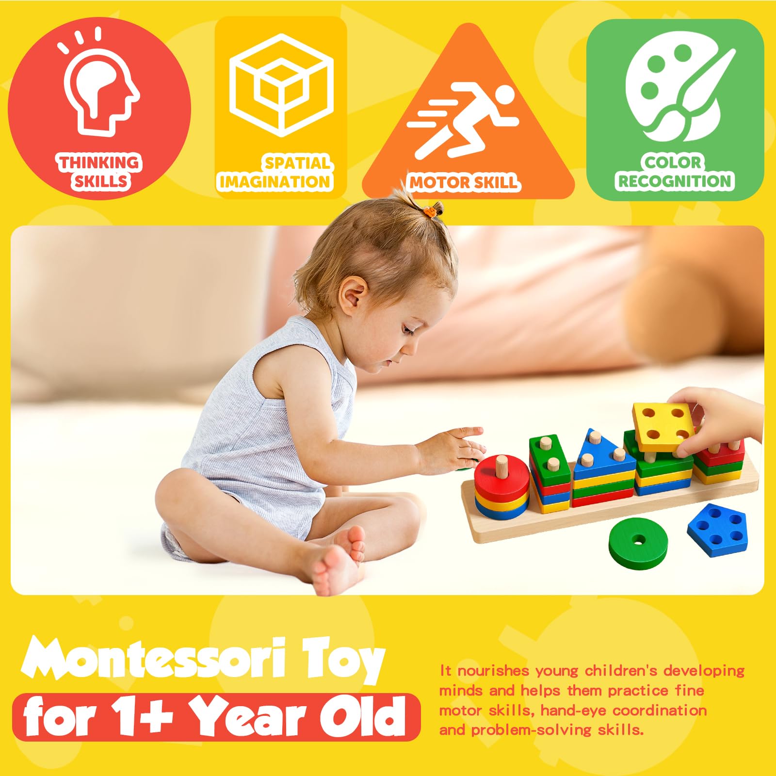 Daisiki non-toxic paint wooden toy for safe, odor-free exploration.