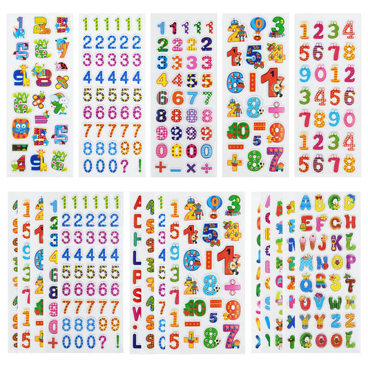 DaiUni 24-sheets 3D puffy stickers with numbers and letters for learning rewards.