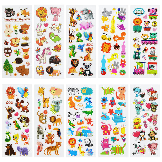 DaiUni 24 sheets animal stickers pack for rewards and learning