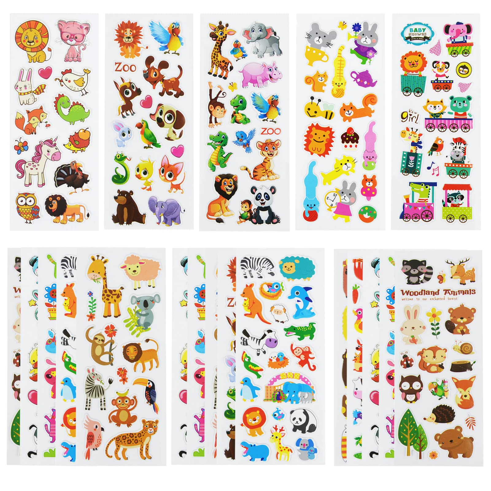 DaiUni animal 3D puffy stickers sheets for kids' play and crafts