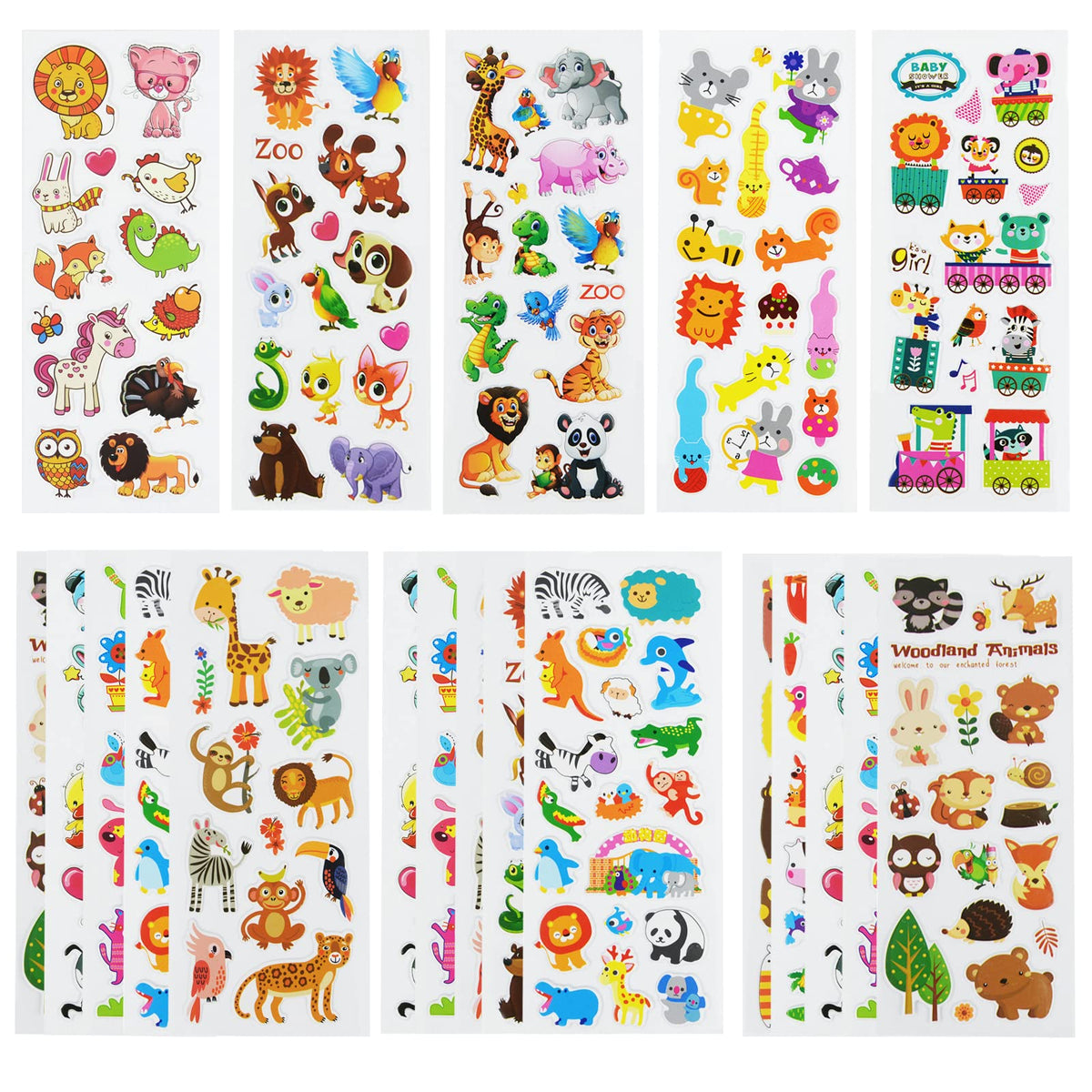 DaiUni animal 3D puffy stickers sheets for kids' play and crafts
