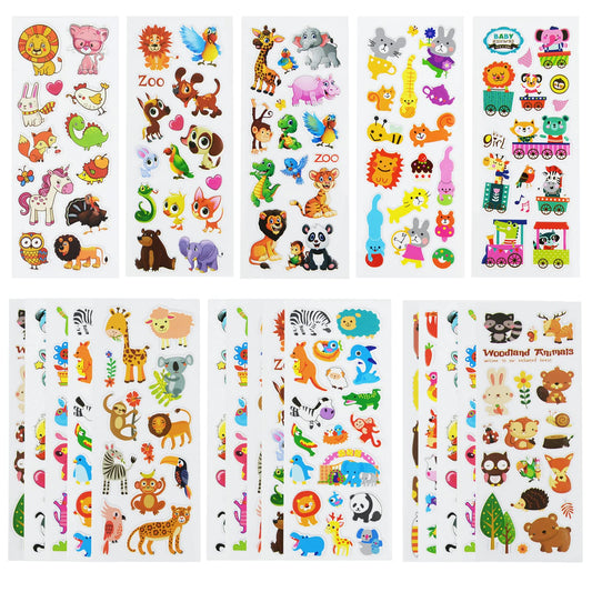 DaiUni animal 3D puffy stickers sheets for kids' play and crafts