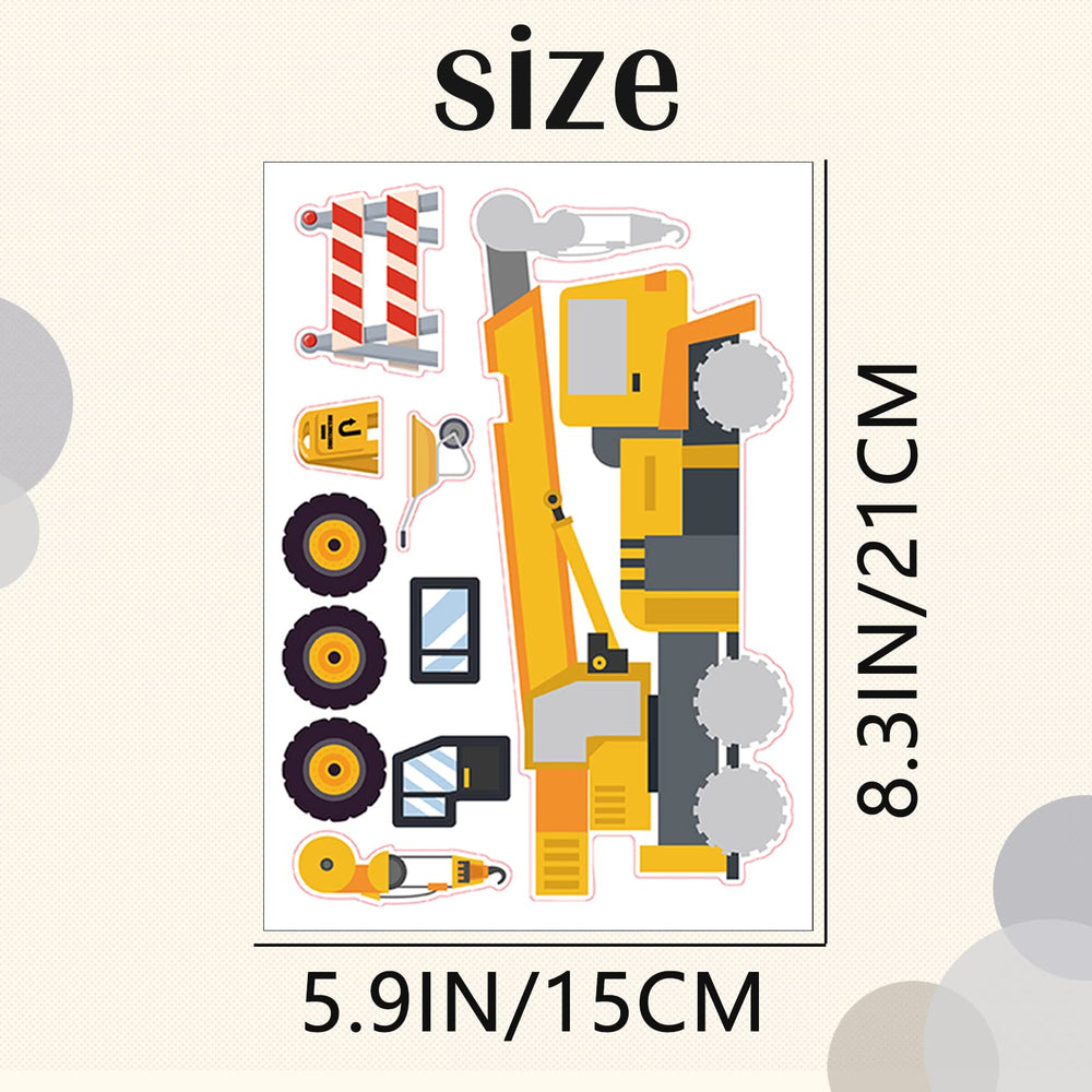 DaiUni construction face stickers design 3 featuring easy-peel vinyl for mess-free art