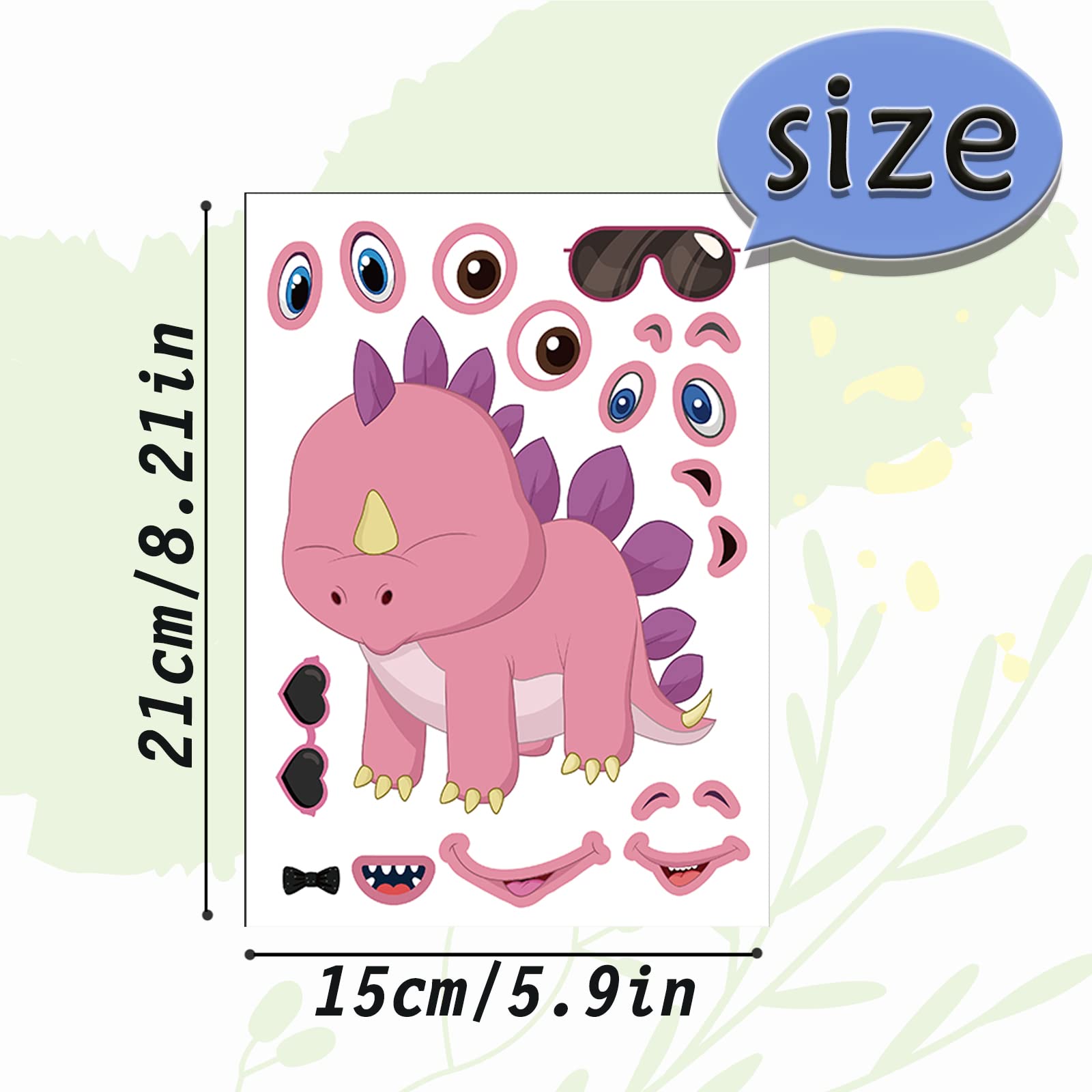 DaiUni dinosaur face parts collection close-up to design unique faces