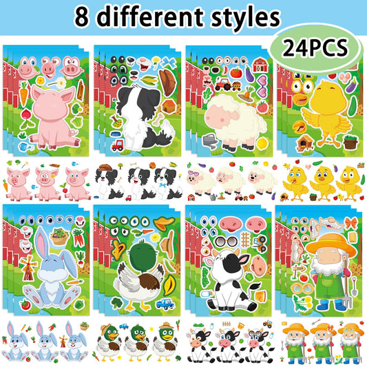 DaiUni farm animals stickers sheet 2 varied features encourage imaginative play