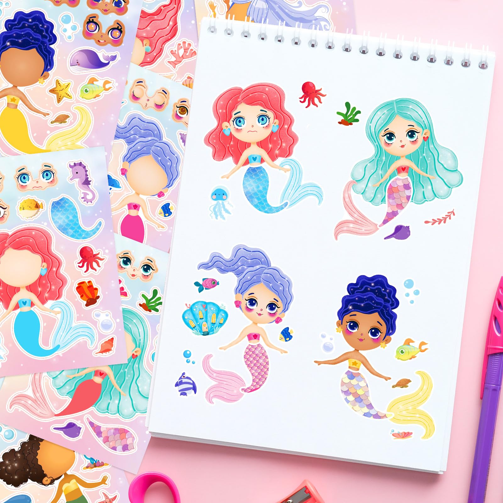 DaiUni mermaid stickers enable kids to express creativity through personalized faces