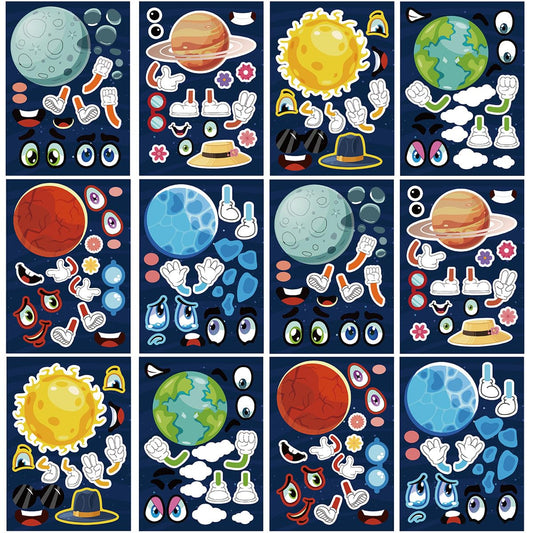 DaiUni space stickers sheets collection for kids, bright designs and easy handling