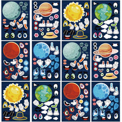 DaiUni space stickers sheets collection for kids, bright designs and easy handling