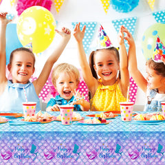 DaiUni mermaid tablecloth indoors or outdoors suits baby showers and celebrations.