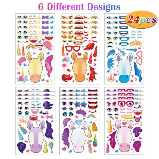 DaiUni unicorns face stickers closeup design 1, ideal for imaginative sticker faces