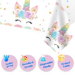 DaiUni unicorns tablecloth sized 54 by 108 inches for standard tables