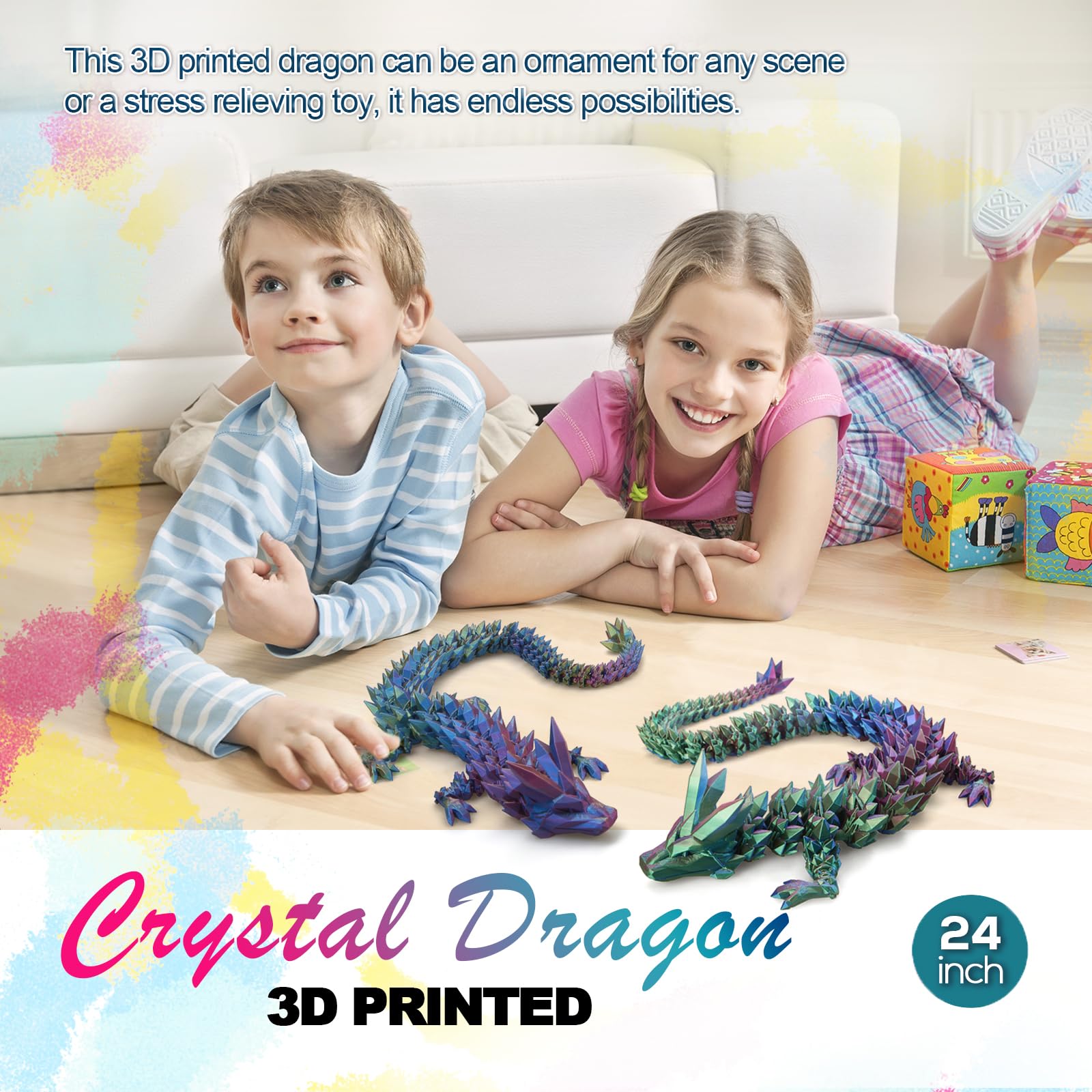 Dak Haan crystal dragon with articulated joints suitable for posing and interaction
