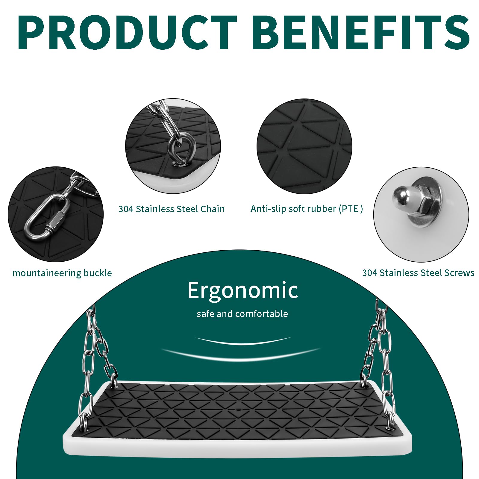 Dakzhou swing seat anti-slip pad and TPE glue detail for durability
