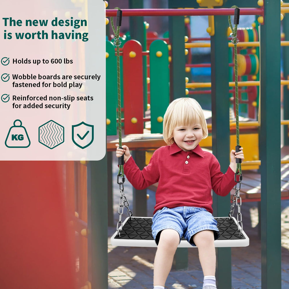 Dakzhou black swing seat with non-slip pattern and cushioned top