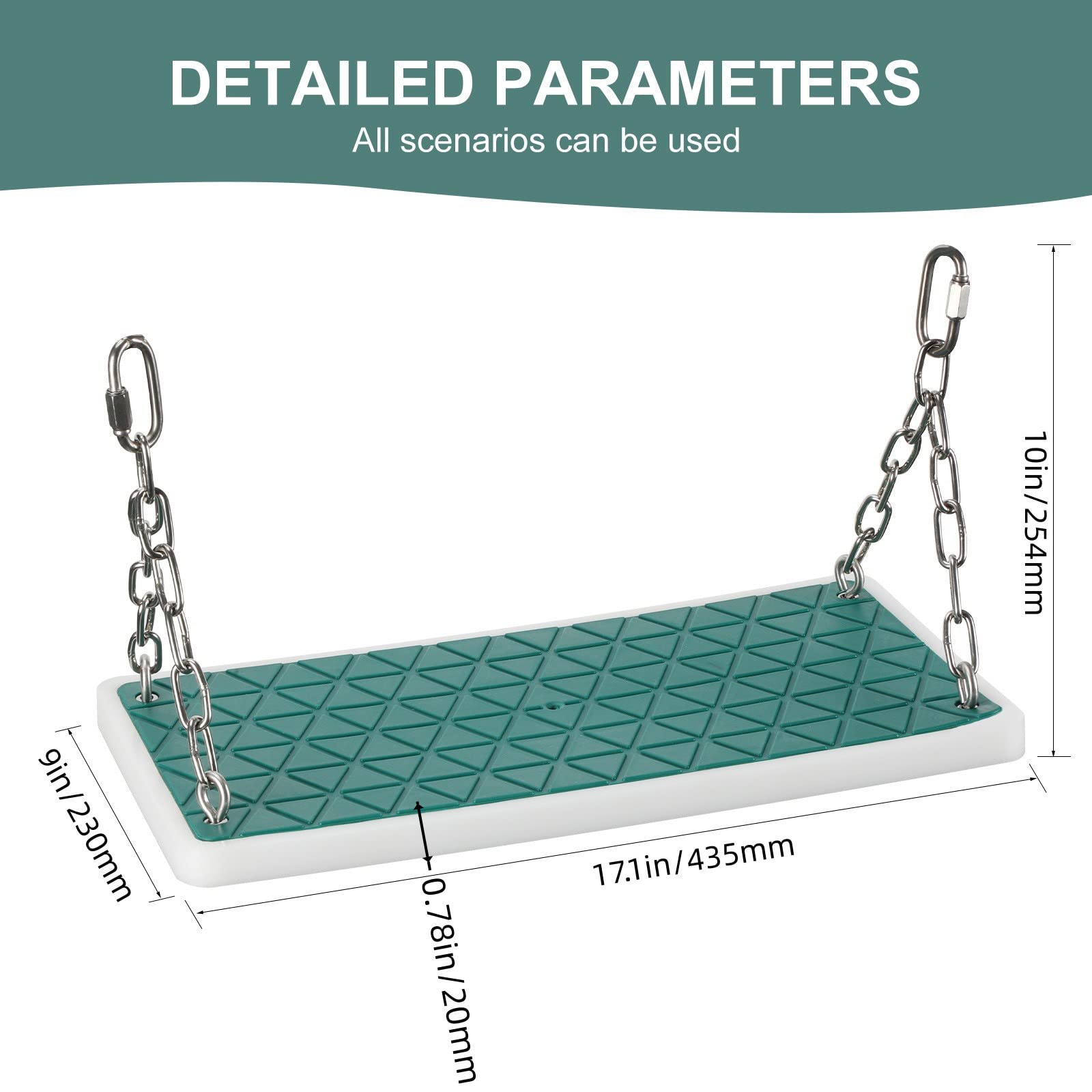 Dakzhou heavy-duty swing seat suited for residential outdoor spaces.