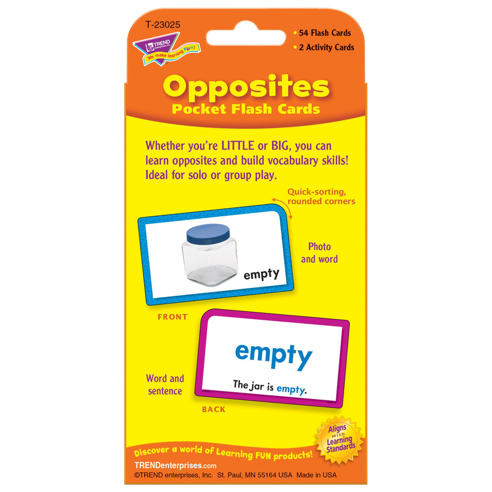 Daler Rowney Opposites Pocket Flash Cards portable size ideal for on-the-go learning.
