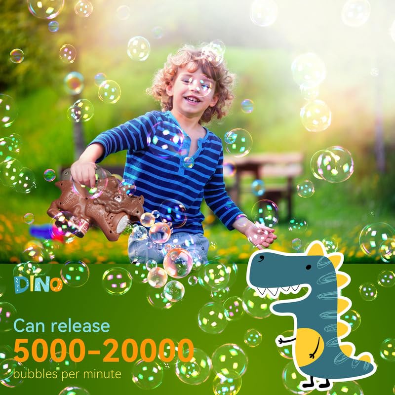 Dali Energy Cat dinosaur bubble machine showing the mouth light effect during play.