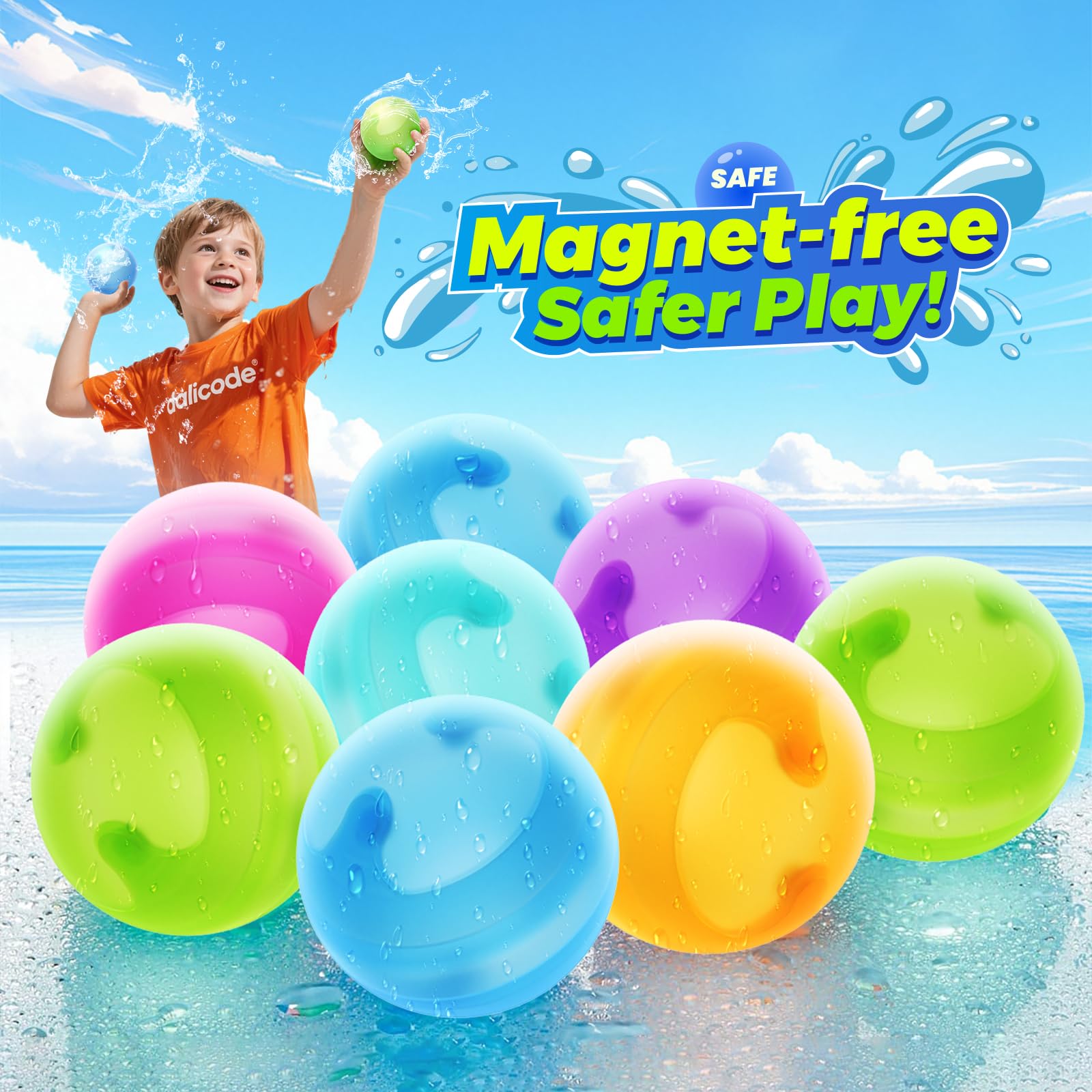 dalicode silicone splash balls leak-proof design for long-lasting pool battles