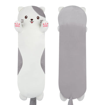 Dalmao 44-inch giant cat pillow, an oversized cuddle companion for kids and adults.