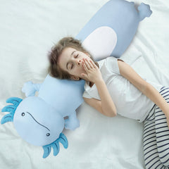 Dalmao blue axolotl plush child-hugging, perfect for imaginative play and comforting naps.