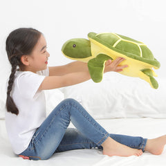 Dalmao green sea turtle toy for baby and family moments.