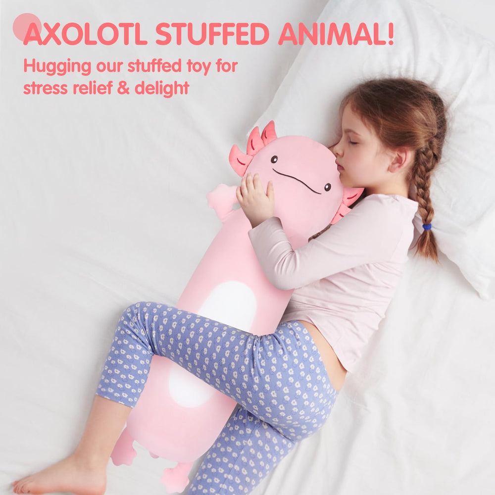 Dalmao machine-washable axolotl plush, quick cleaning to keep fluff fresh.