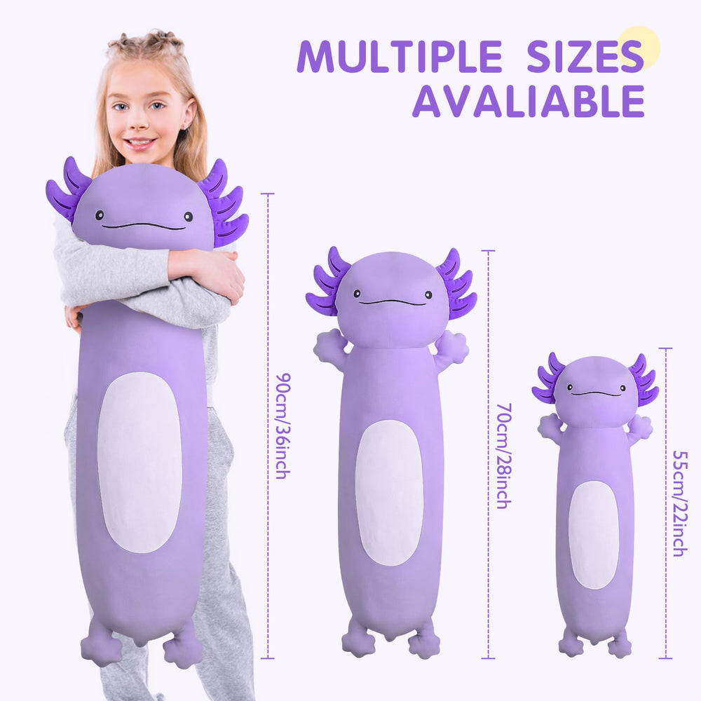 Dalmao soft polyester axolotl plush pillow 36in for all ages.